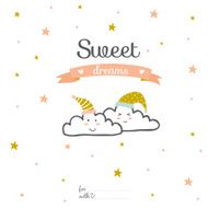 Inspirational and love card with romantic typography Sweet dreams