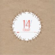 Valentine card with circle and date