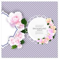 Marriage invitation card with place for text and pink flowers N5