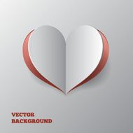 Abstract paper hearts over grey background