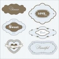 Set of six love frames