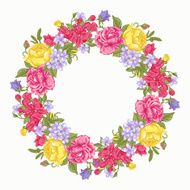 Floral round frame N2