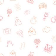 Seamless vector pattern of wedding icons N2