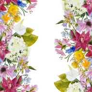 watercolor floral seamless border N2