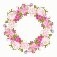 Floral round frame N3