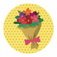 Bouquet of flowers flat icon elements background eps10 N5