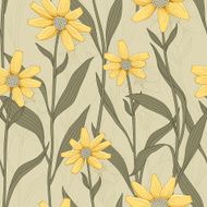 retro daisy seamless pattern N2