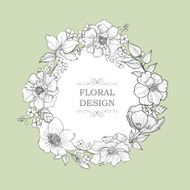 Floral background Flourish border with copy space N8
