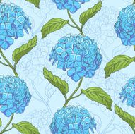 Seamless pattern with hydrangea