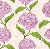 Seamless pattern with hydrangea N2