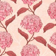 Seamless pattern with hydrangea N3