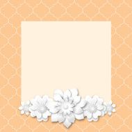 pink image frame with white 3d flowers