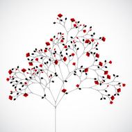 Abstract nature background with red flowers Vector N2
