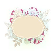 Postcard with flowers and leafs Vintage design