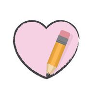 Pencil drawing heart N3