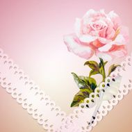Rose Summer flowers invitation template card