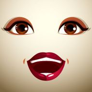 Emotional expression on the face of a cute girl Beautiful N2