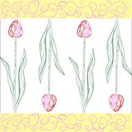 Pattern with tulips