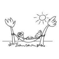 doodle illustration beach vacation