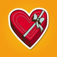 Heart present box with bow