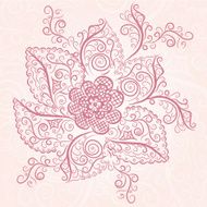 Invitation vintage card with floral elements N17