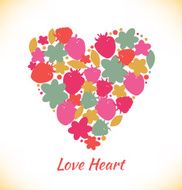 Sweet love Template with berries and heart N2