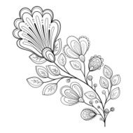 Vector Beautiful Decorative Contour Flower N2