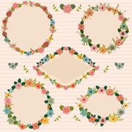 Set of floral romantic frames Floral frames collection