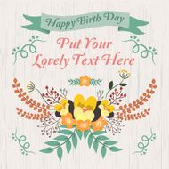 Vintage Floral Happy Birth Day Greeting Card