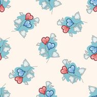 Valentine&#039;s Day balloons cartoon seamless pattern background