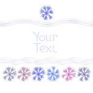 Floral background with cornflowers painted by watercolor vector illustration