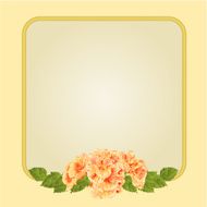 Golden frame with yellow hibiscus vector
