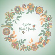 Beautiful greeting card with floral wreath N11