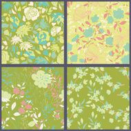 Set of floral seamles patterns N7