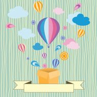 Vector illustration in flat style - hot air balloons N2