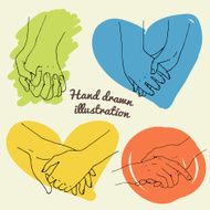 illustrations to keep hands a pair of lovers or friends N3