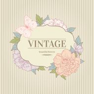 Background with peony and butterfly N4