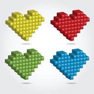 Pixel 3D vector illustration for Design