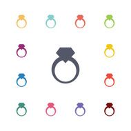 ring flat icons set N2
