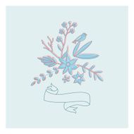 Hand Drawn vintage floral elements Gentle card N3