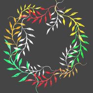 Watercolor flowers wreath Hand drawn background N3