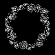 Watercolor rose flowers wreath Hand drawn background