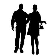 Vector silhouette of a couple N97