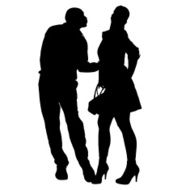 Vector silhouette of a couple N98