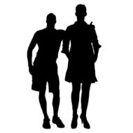 Vector silhouette of a couple N99