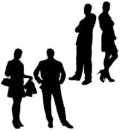 Vector silhouette of a couple N100