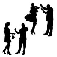 Vector silhouette of a couple N101