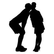 Vector silhouette of a couple N102
