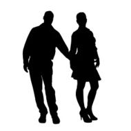 Vector silhouette of a couple N103