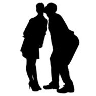 Vector silhouette of a couple N104